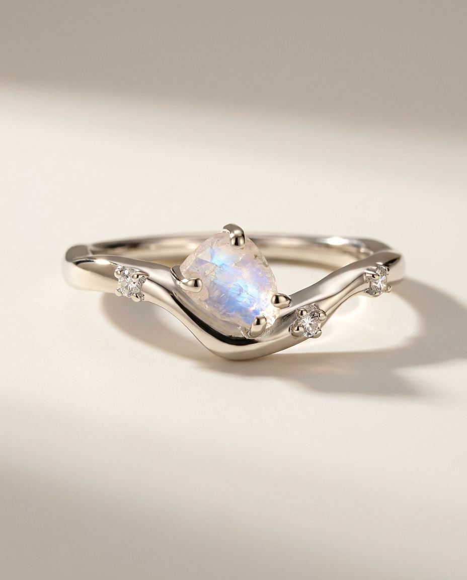 Origine Ring · Raw Moonstone · 925 Sterling Silver