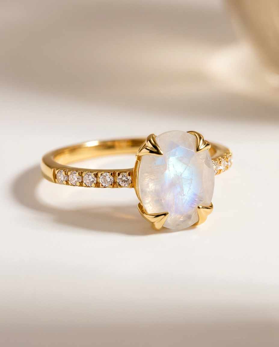 Lumière Ring · Moonstone · 18k Gold Vermeil