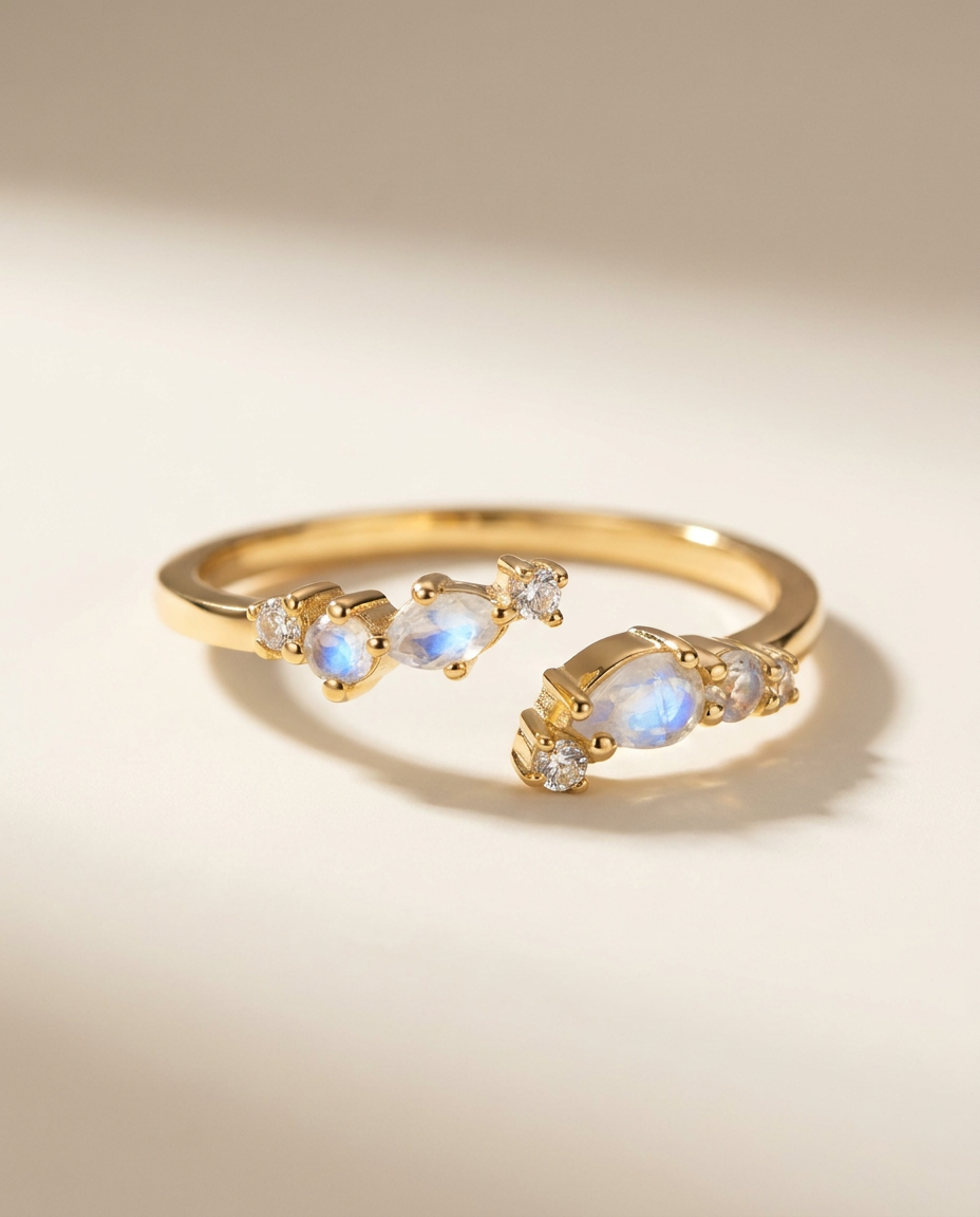 Éclore Ring · Moonstone · 18k Gold Vermeil