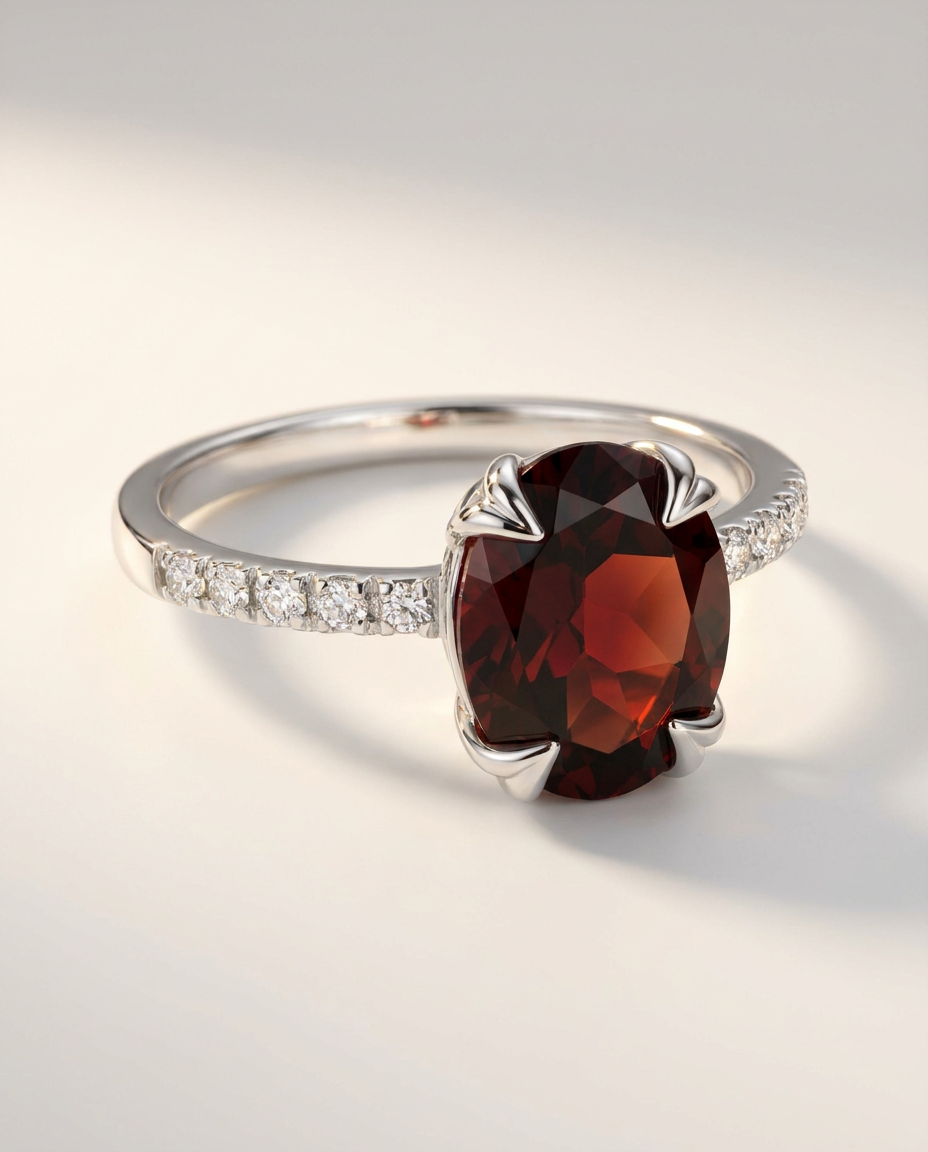 Lumière Ring · Garnet · 925 Sterling Silver