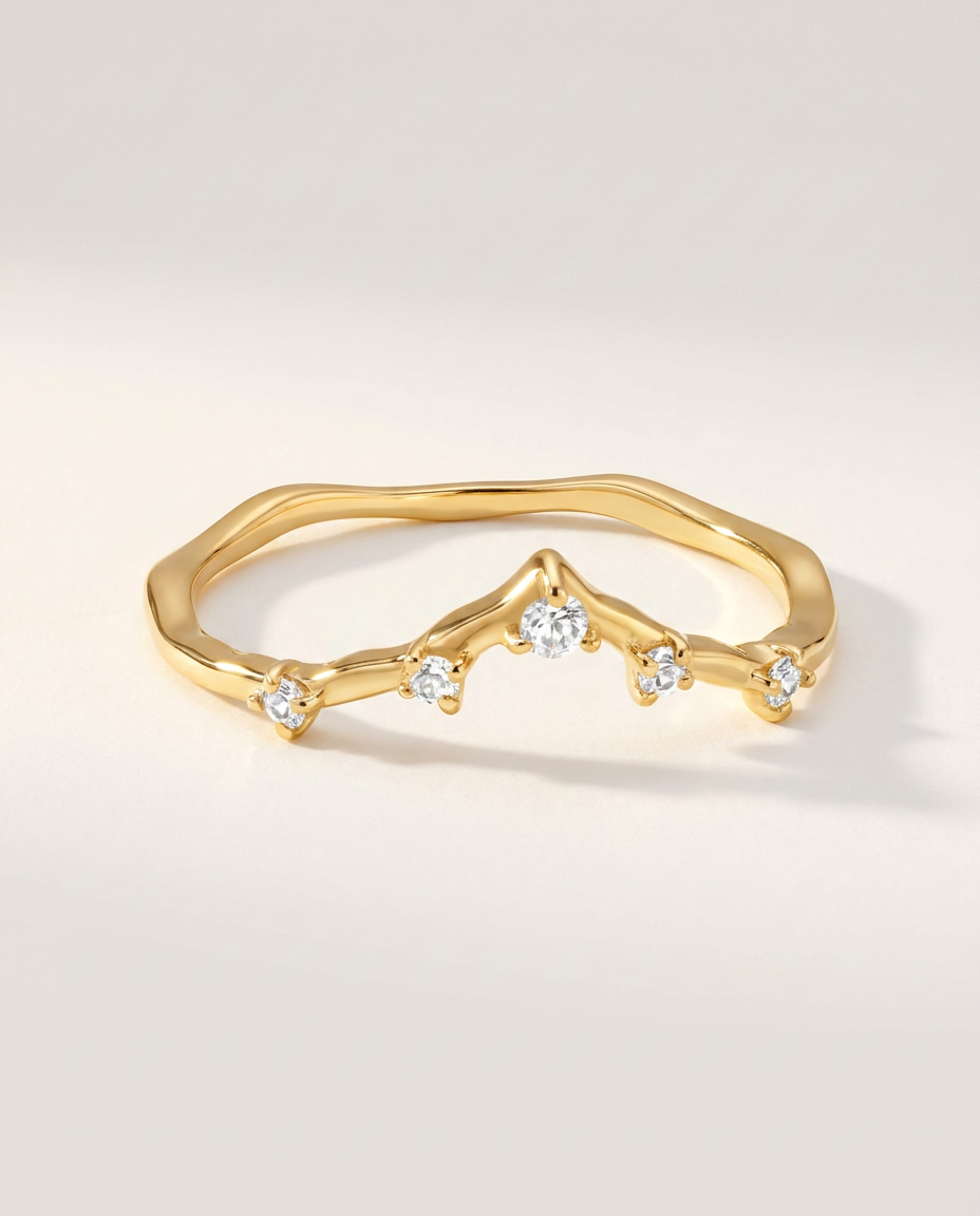 Couronne Ring · White Zircon · 18k Gold Vermeil