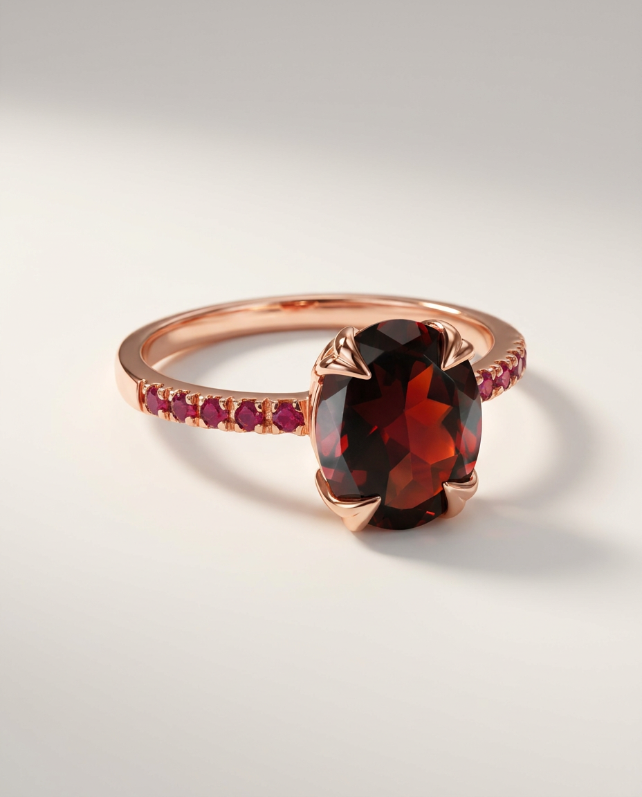 Lumière Ring · Garnet & Ruby · 18k Rose Gold Vermeil