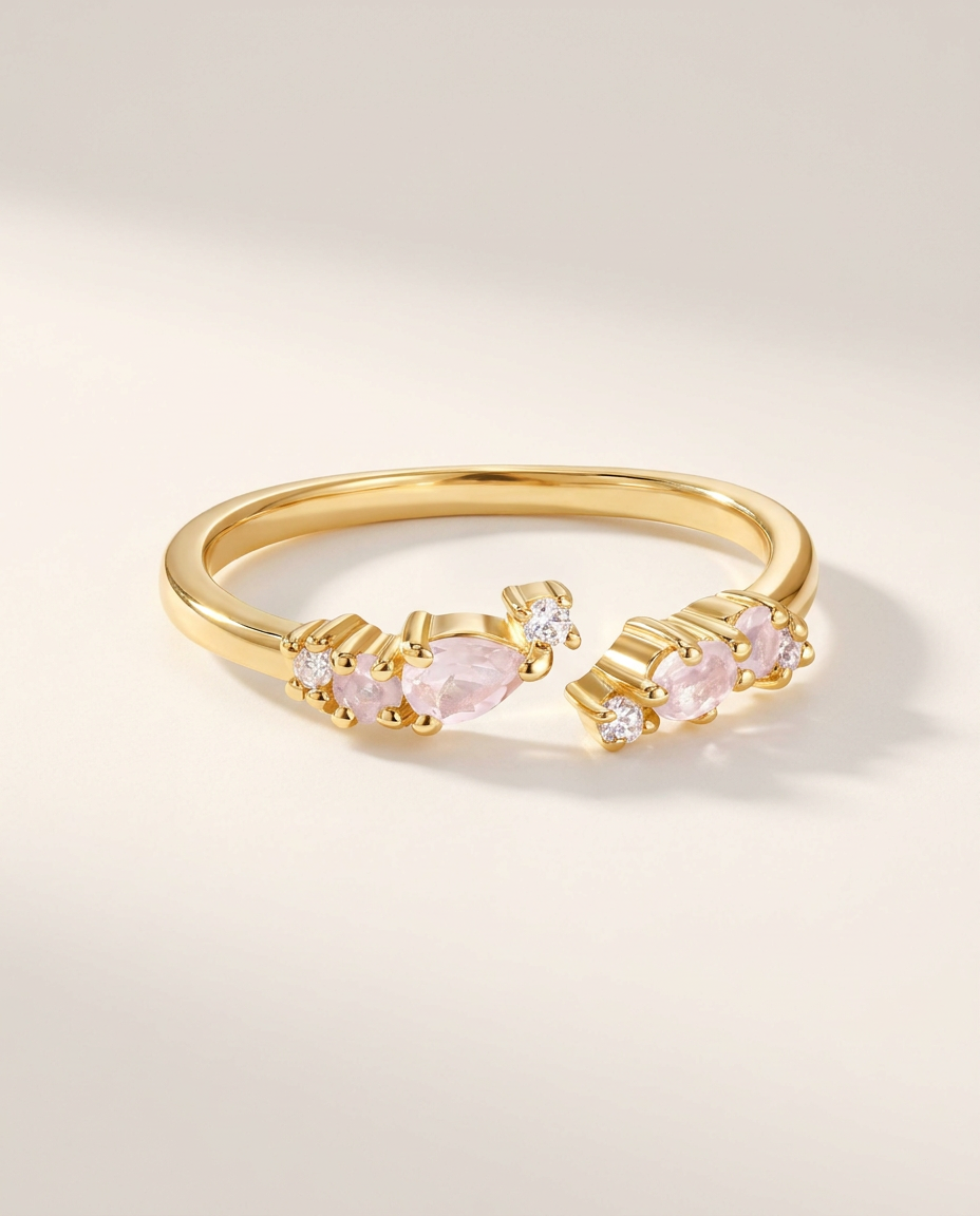 Éclore Ring · Rose Quartz · 18k Gold Vermeil