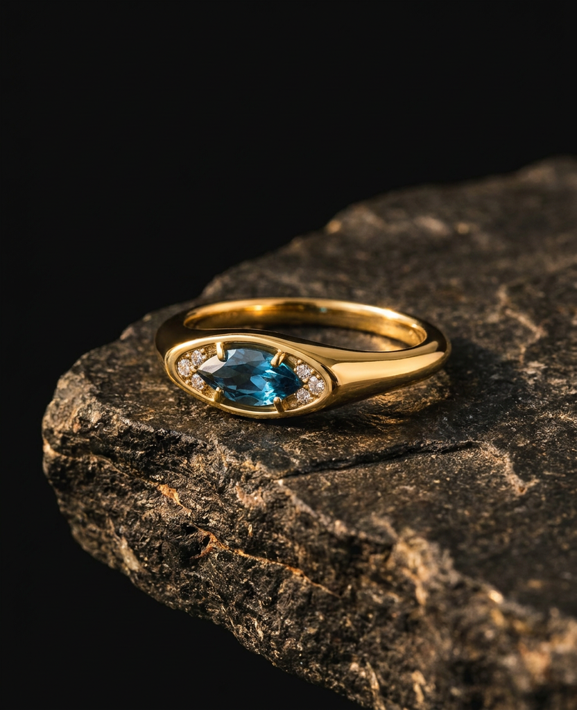 Talisman Ring · Blue Topaz · onyx