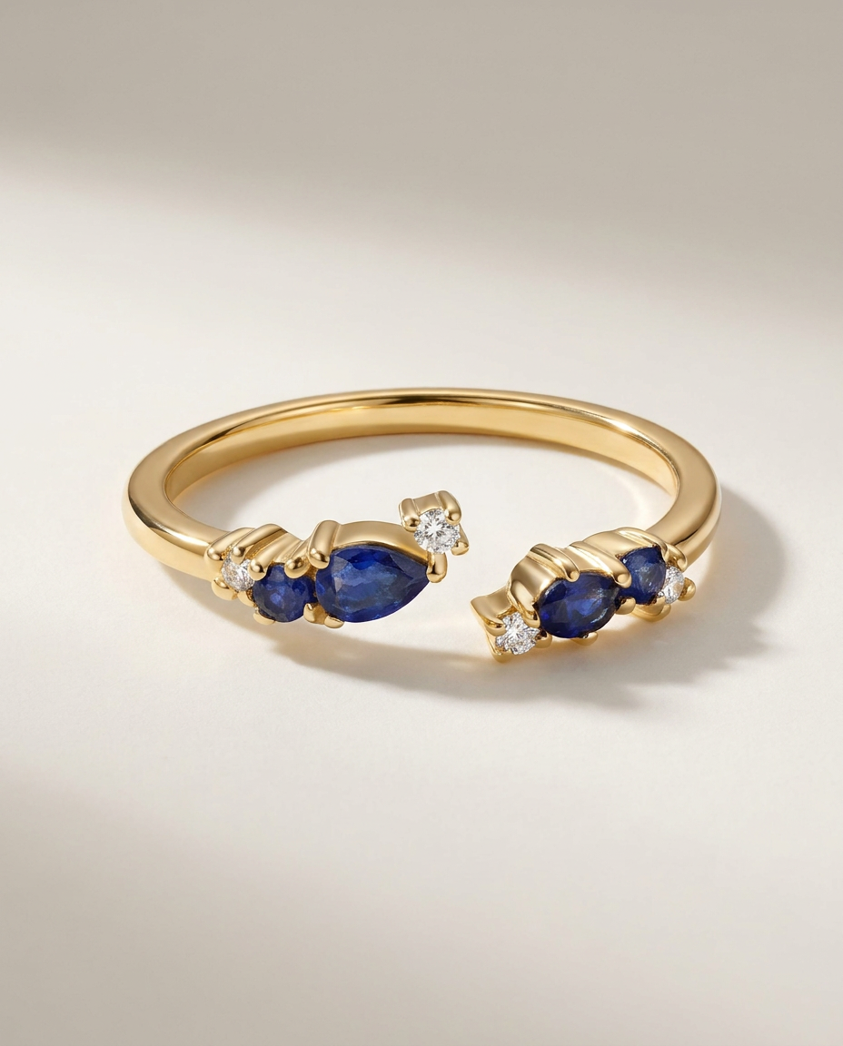 Éclore Ring · Blue Sapphire · 18k Gold Vermeil