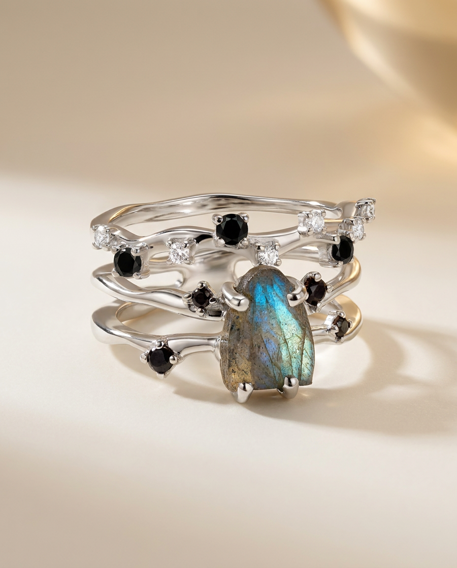 Rivière & Étoile Duo · Labradorite · 925 Sterling Silver