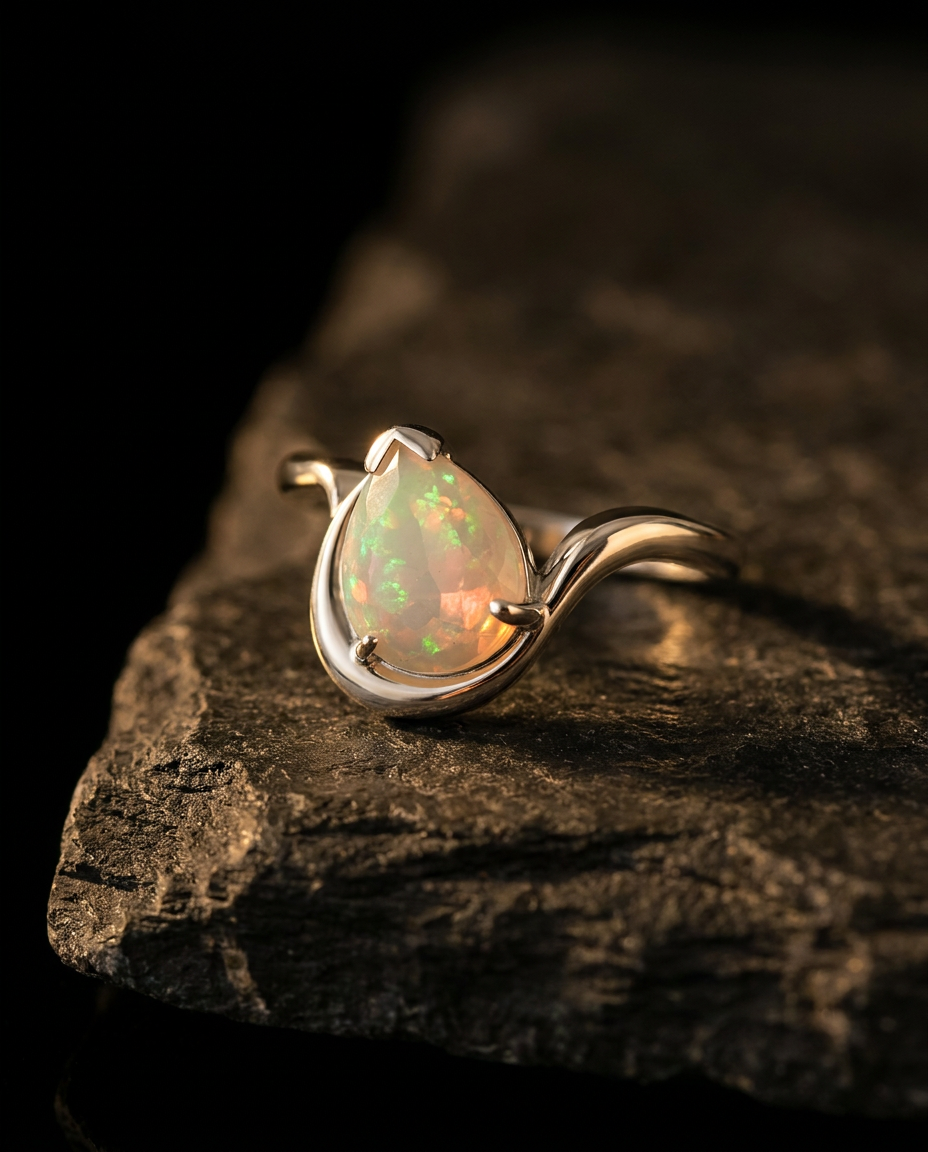 Souffle Ring · Opal · onyx