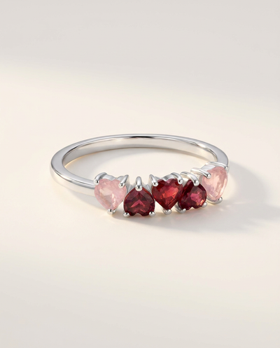 Rose Quartz & Rhodolite