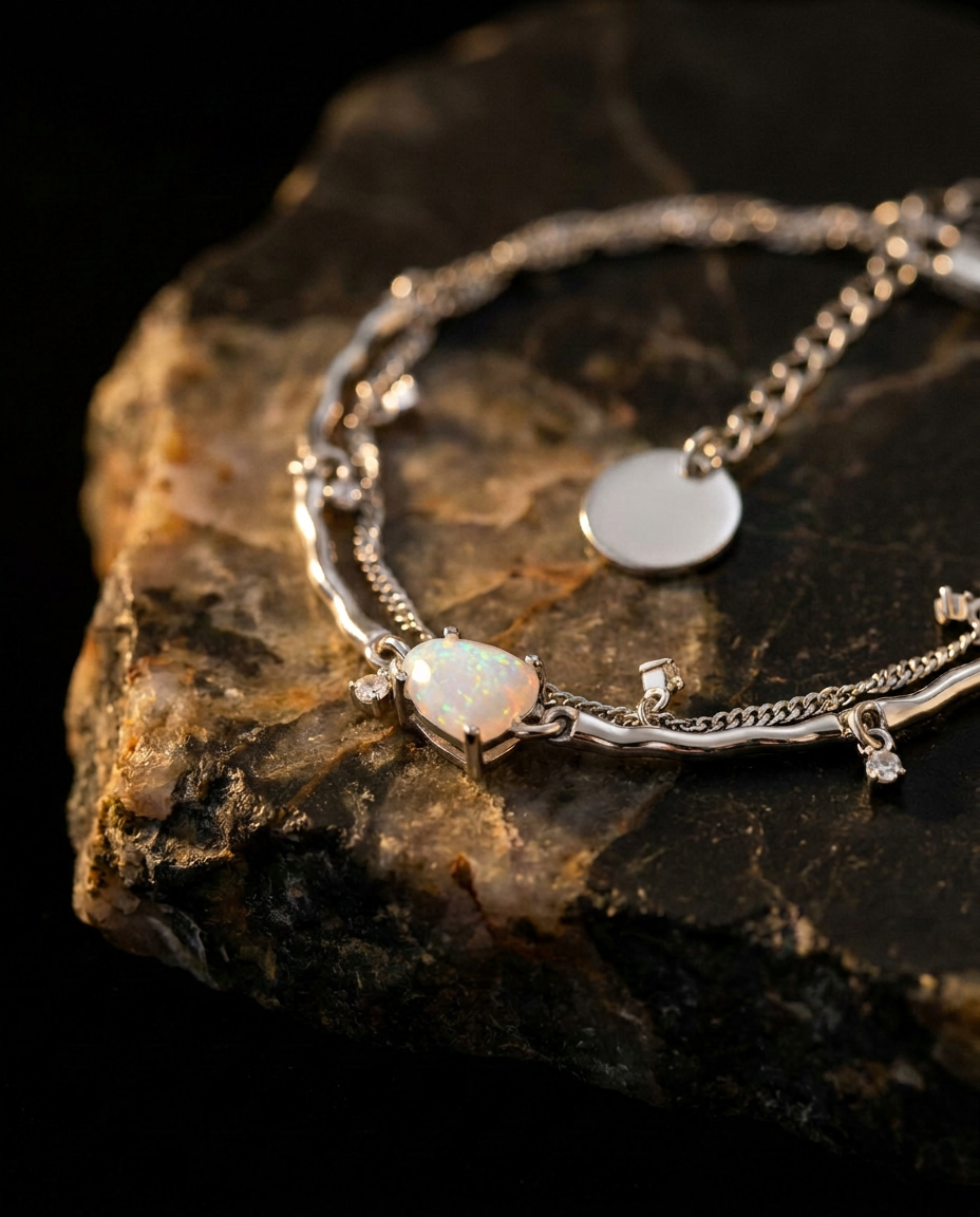 Rivière Bracelet · Moonstone · onyx
