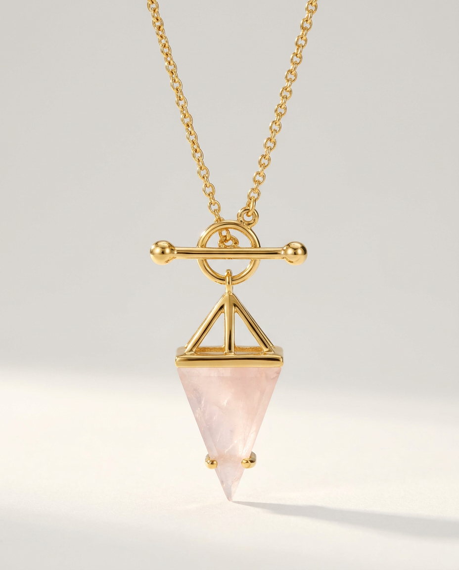 Héroïne Necklace · Rose Quartz · 18k Gold Vermeil