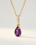 Ondine Fine Birthstone Necklace · February · Amethyst · 18k Gold Vermeil
