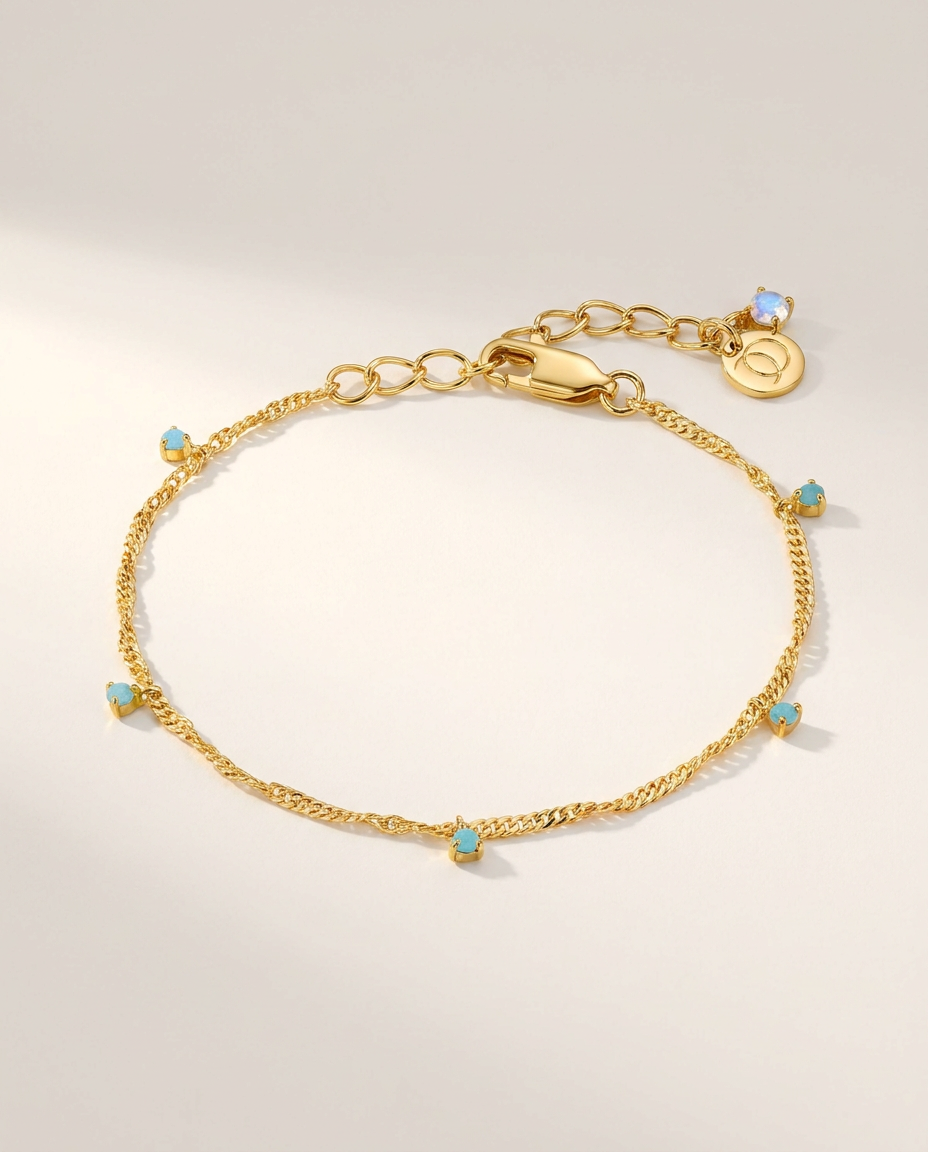 Flot Anklet · Amazonite · 18k Gold Vermeil