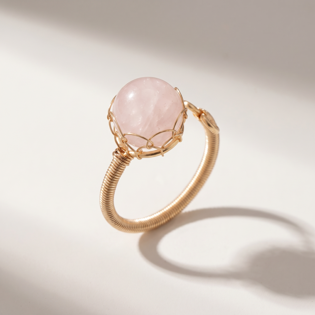 Calla Ring - Rose Quartz