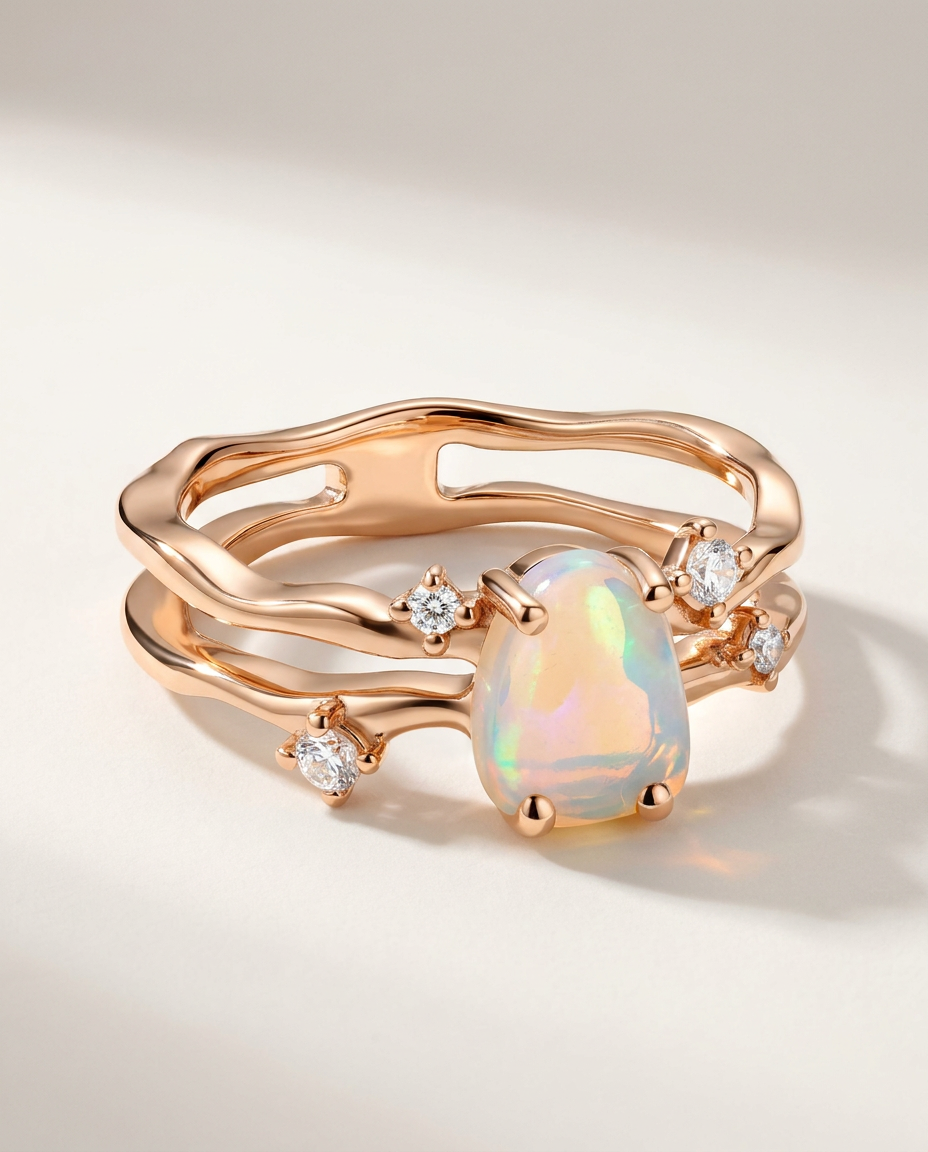 Rivière Ring · Opal · 18k Rose Gold Vermeil