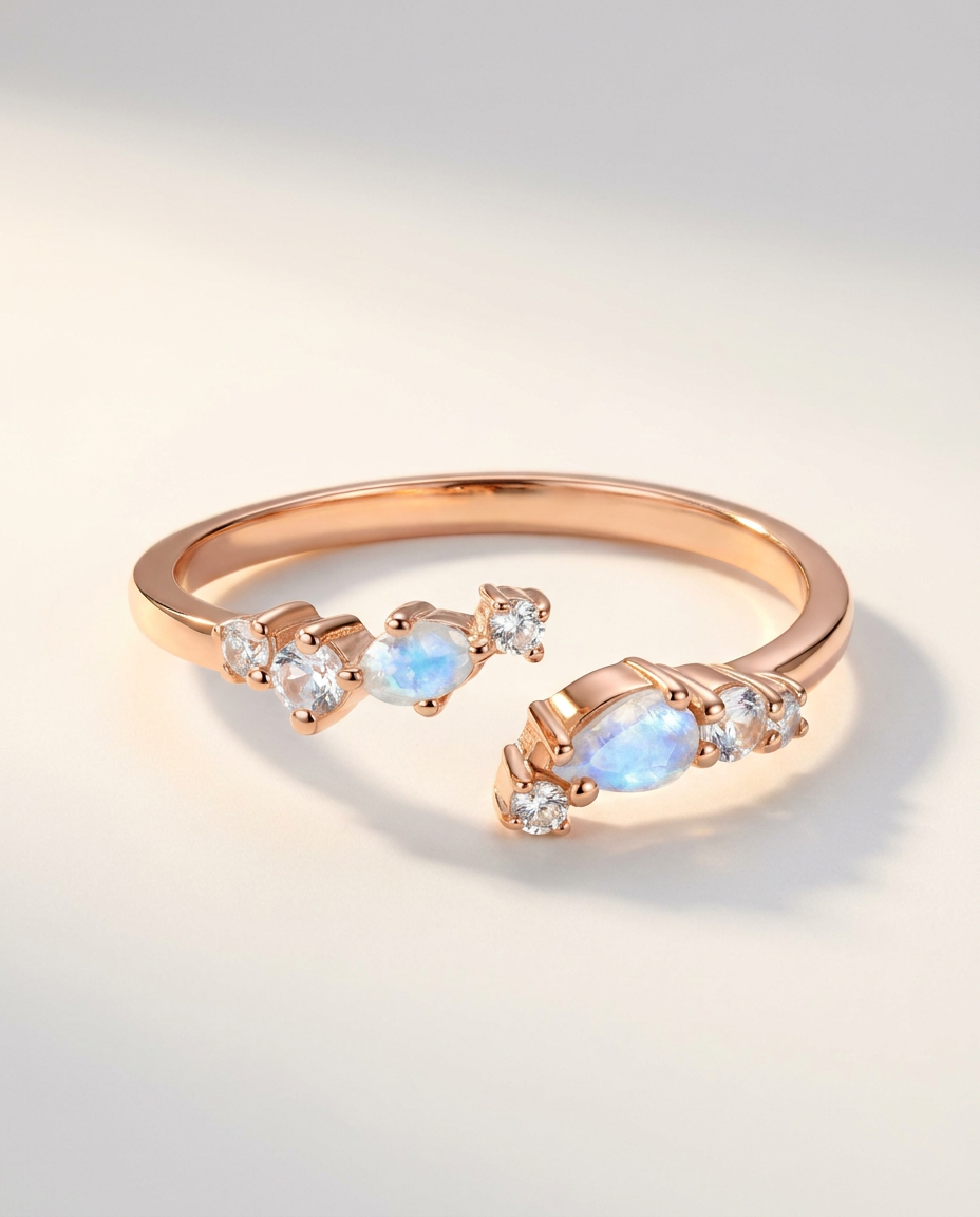 Éclore Ring · Moonstone · 18k Rose Gold Vermeil
