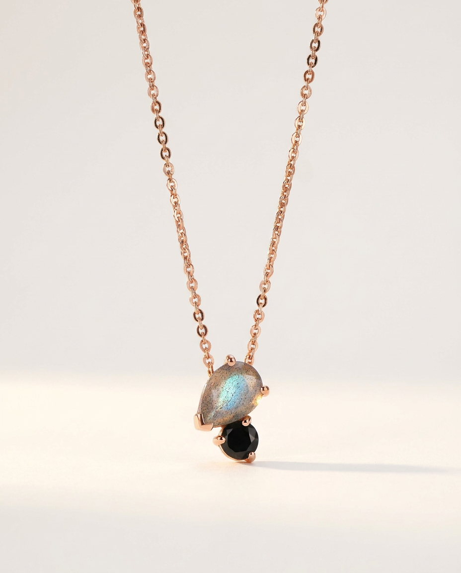 Toi & Moi Necklace · 18k Rose Gold Vermeil