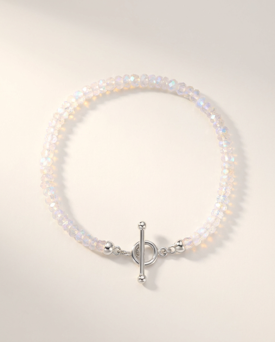 Perles Bracelet · Moonstone · 925 Sterling Silver