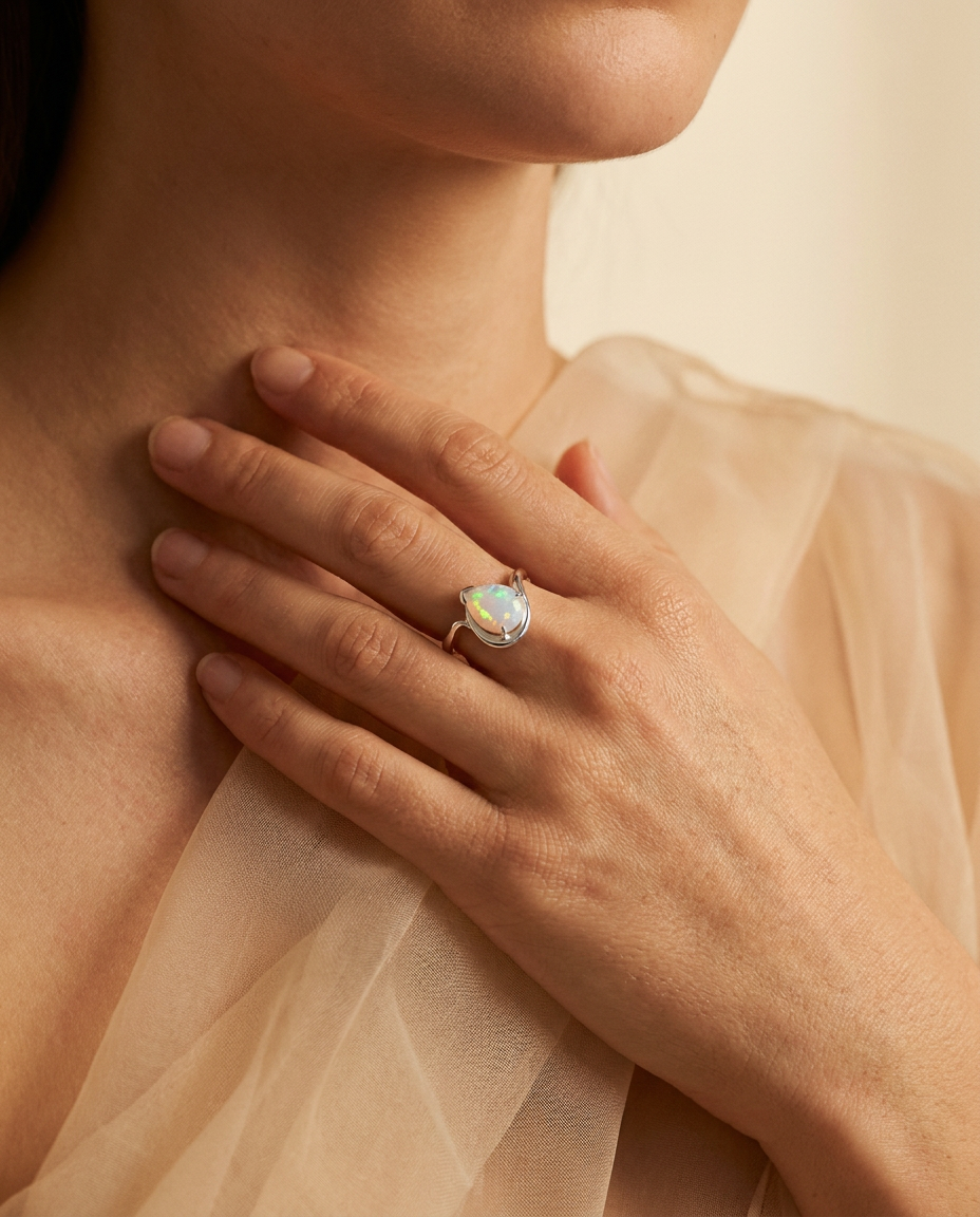 Souffle Ring · Opal · worn