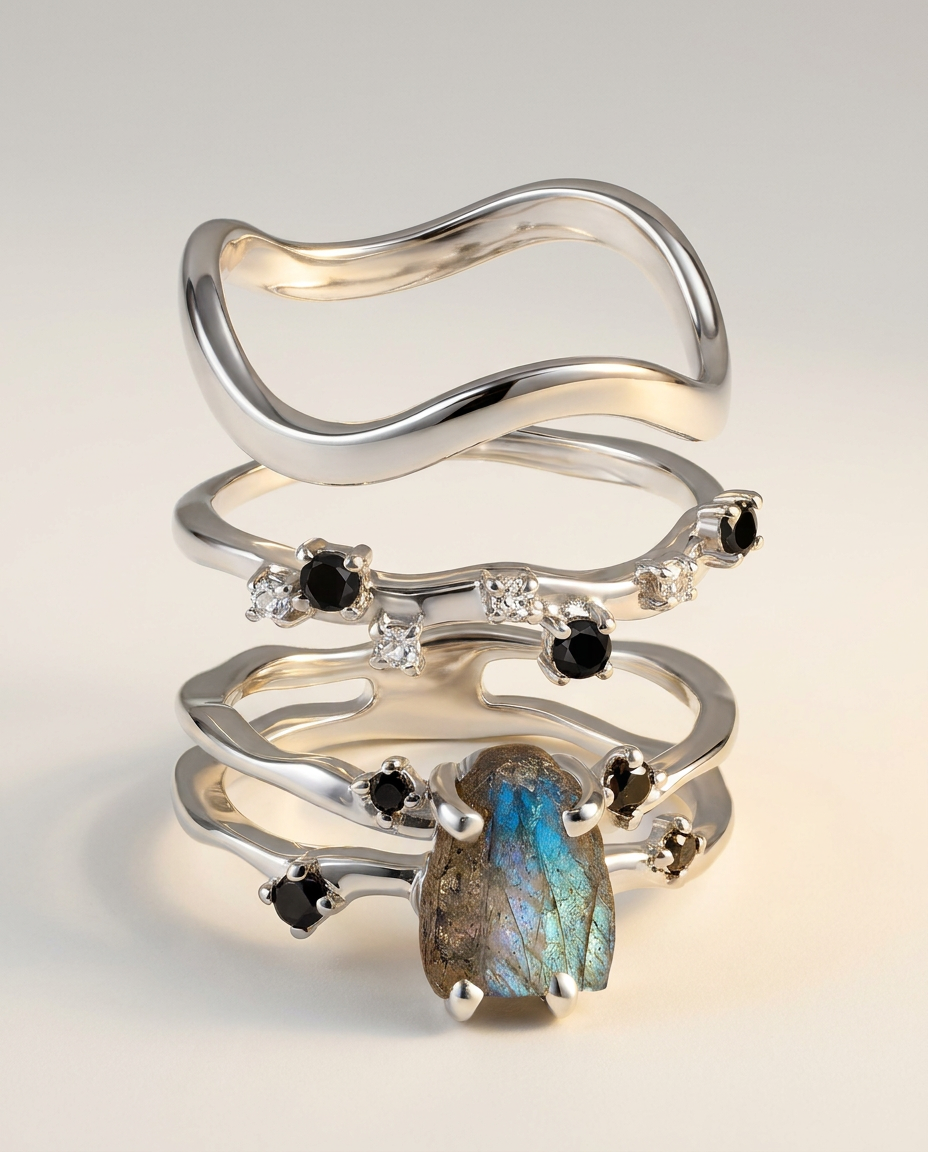 Rivière Trio · Labradorite · 925 Sterling Silver