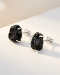 Brut Studs · Black Obsidian · 925 Sterling Silver