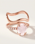 Lumière & Onde Duo · Rose Quartz · 18k Rose Gold Vermeil
