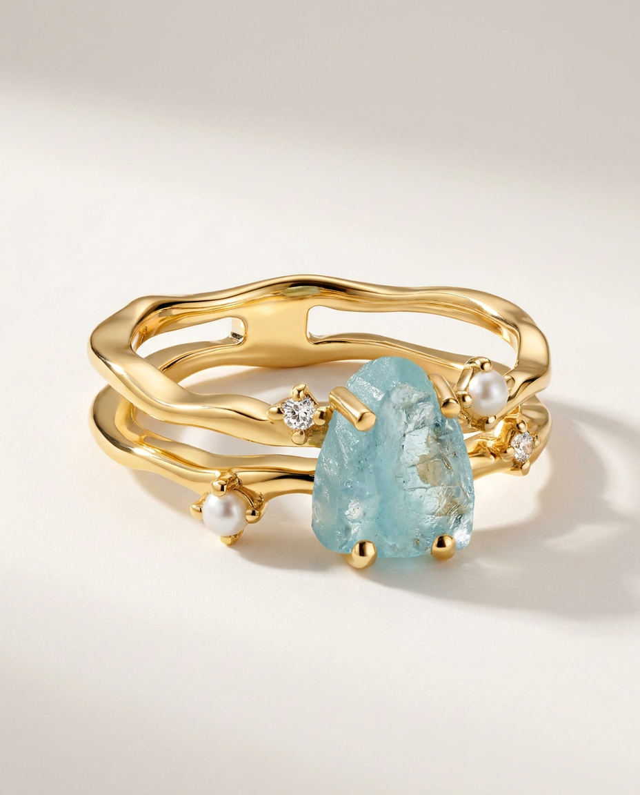Rivière Ring · Amazonite · 18k Gold Vermeil