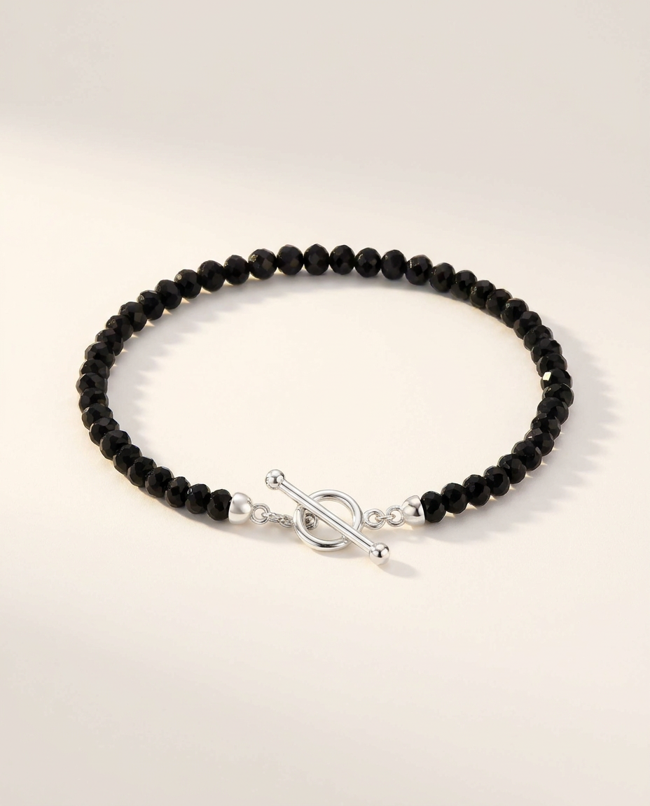 Perles Bracelet · Black Obsidian · 925 Sterling Silver