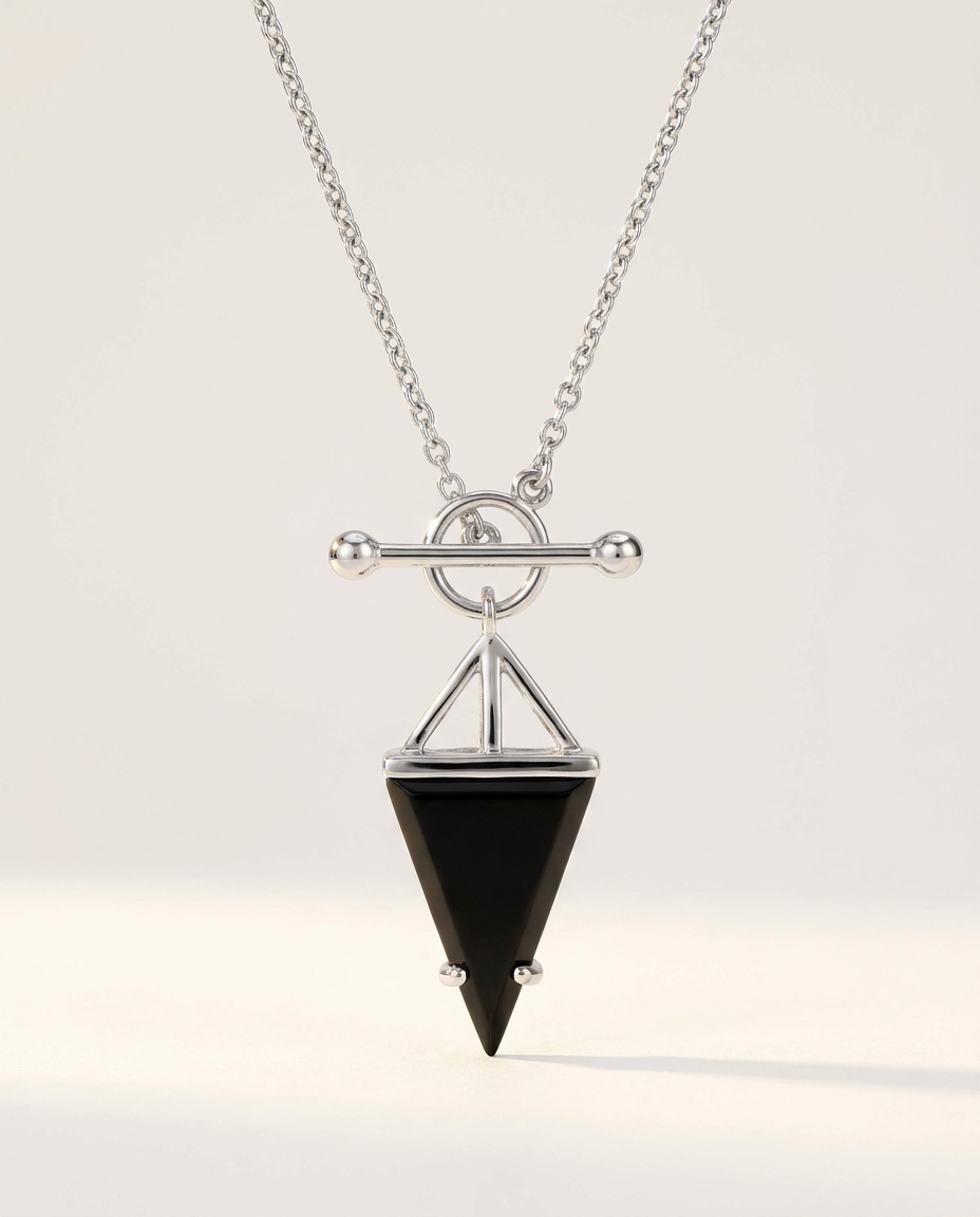 Héroïne Necklace · Black Obsidian · 925 Sterling Silver