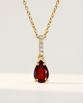 Ondine Fine Birthstone Necklace · January · Garnet · 18k Gold Vermeil