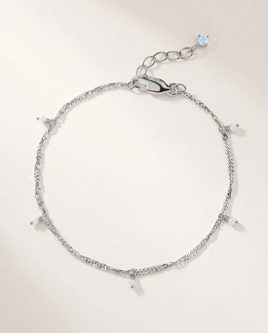 Flot Anklet · Pearl · 925 Sterling Silver