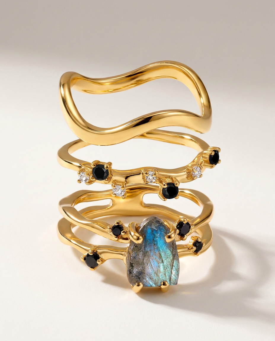Rivière Trio · Labradorite · 18k Gold Vermeil