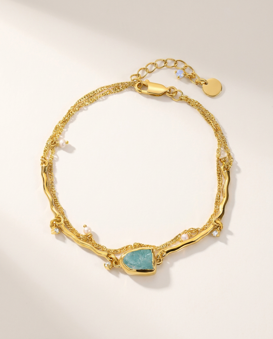 Héritage Bracelet · Amazonite · 18k Gold Vermeil
