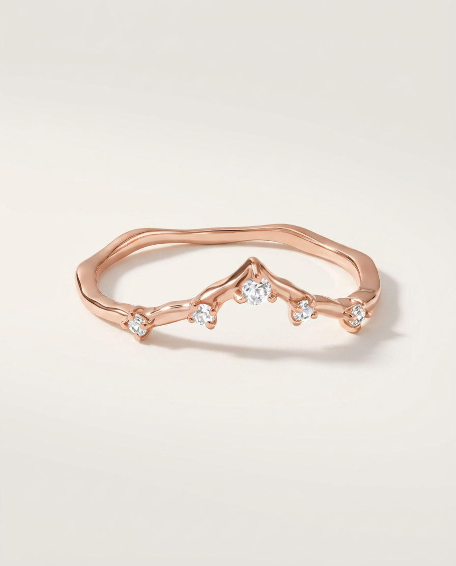 Couronne Ring · White Zircon · 18k Rose Gold Vermeil