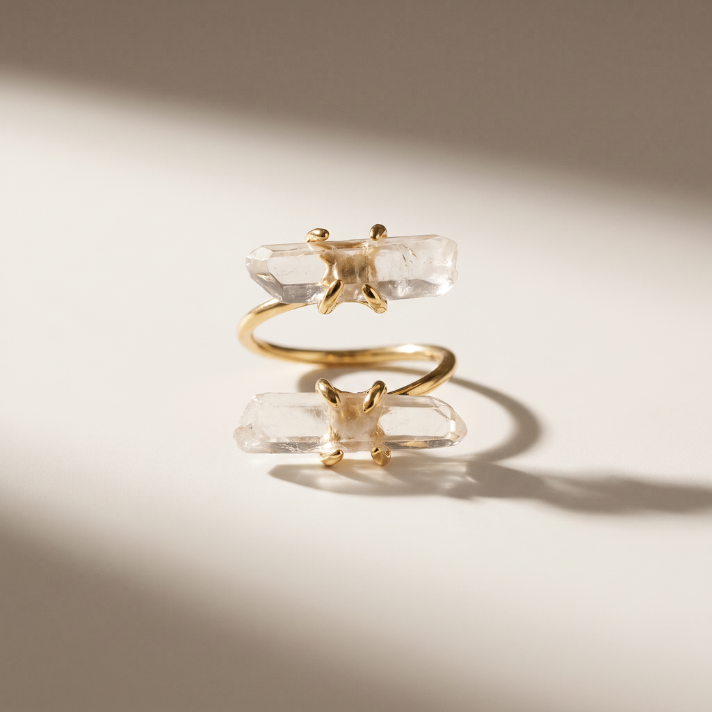 Celeste Ring - Clear Quartz hero shot