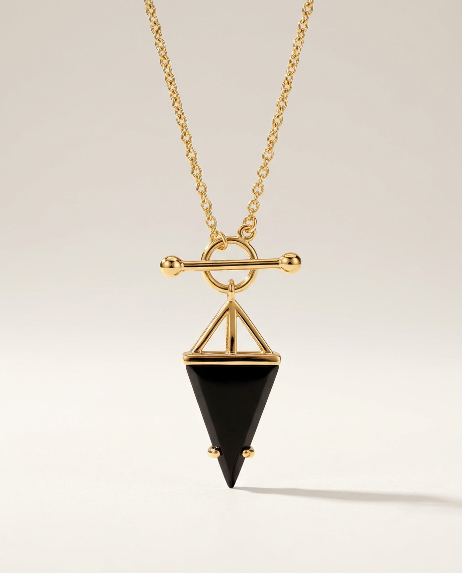 Héroïne Necklace · Black Obsidian · 18k Gold Vermeil