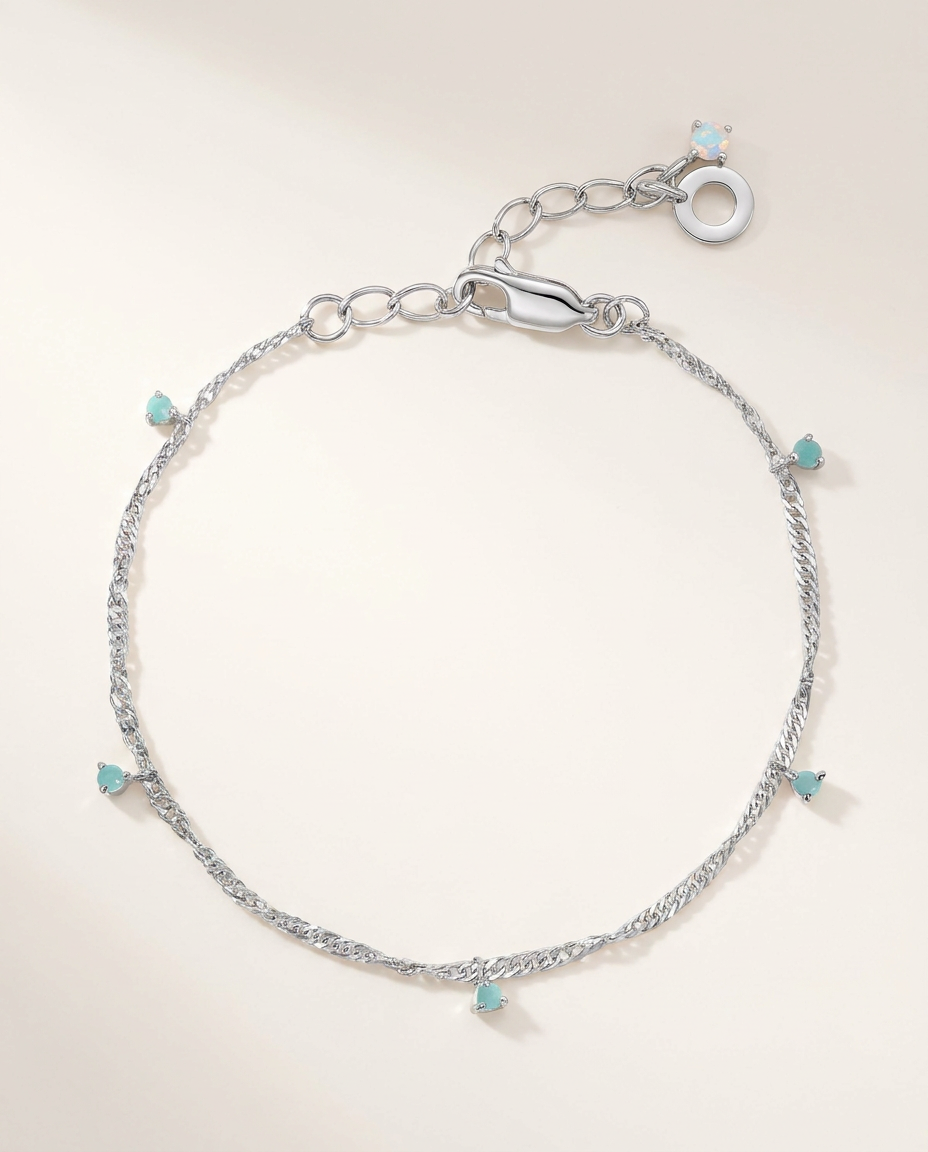 Flot Anklet · Amazonite · 925 Sterling Silver