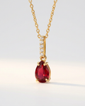 Ondine Fine Birthstone Necklace · July · Ruby · 18k Gold Vermeil