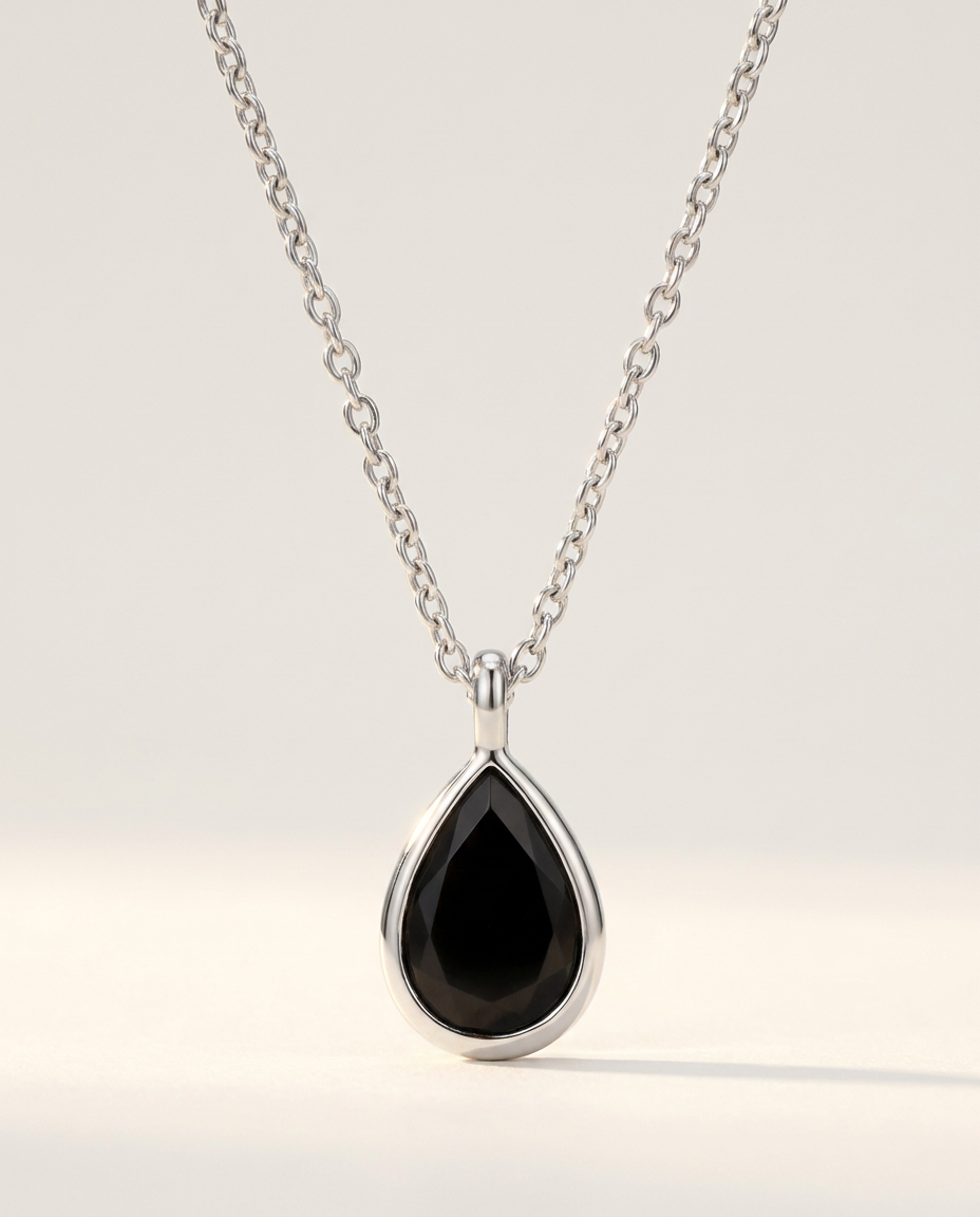 Cœur Secret Necklace · Black Obsidian · 925 Sterling Silver