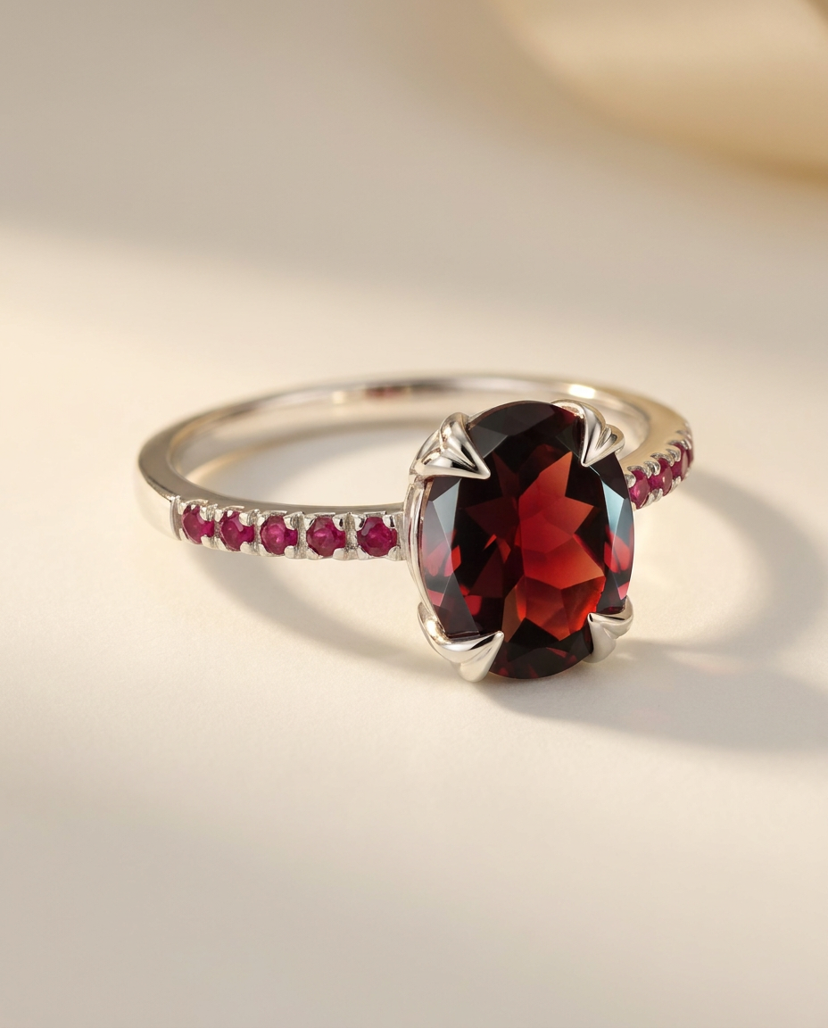 Lumière Ring · Garnet & Ruby · 925 Sterling Silver