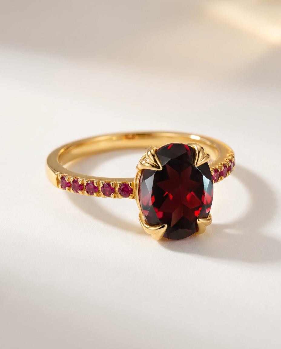 Lumière Ring · Garnet & Ruby · 18k Gold Vermeil