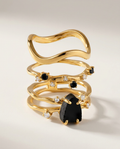 Rivière Trio · Black Obsidian · 18k Gold Vermeil
