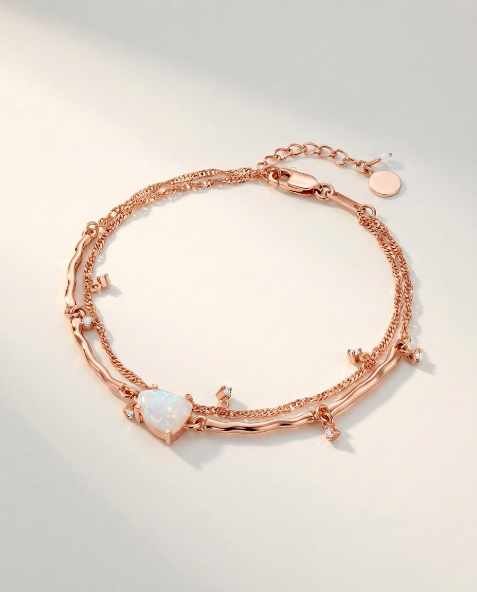 Rivière Bracelet · Moonstone · 18k Rose Gold Vermeil