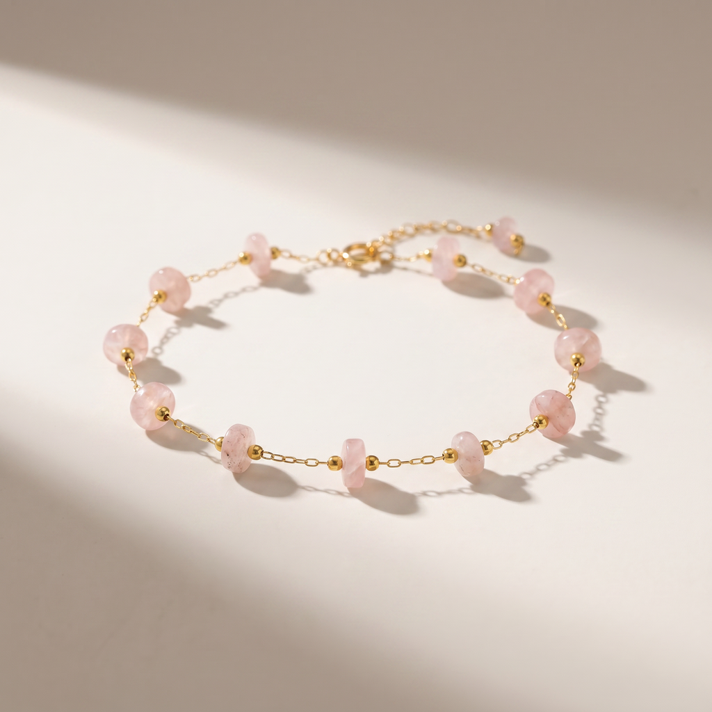 Amara Bangle Set - Rose Quartz