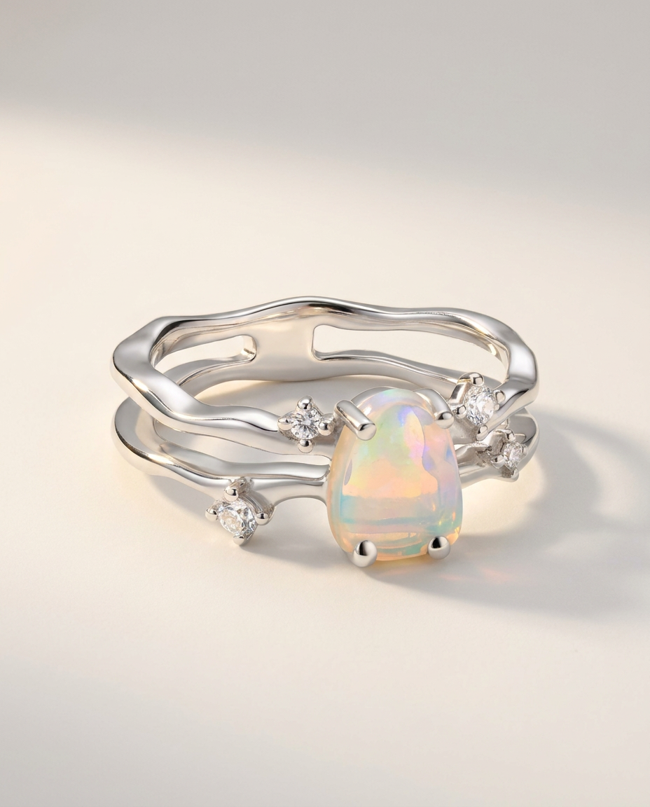 Rivière Ring · Opal · 925 Sterling Silver