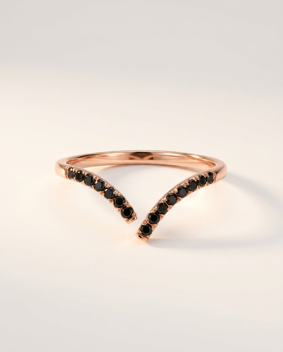 Infini Ring · Black Spinel · 18k Rose Gold Vermeil