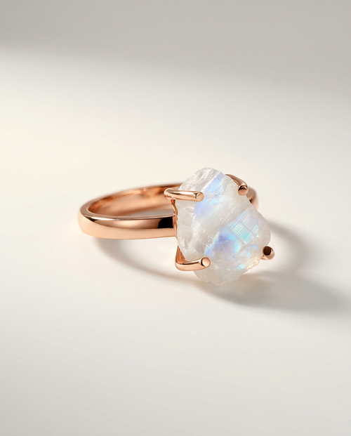 Brut Ring · Moonstone · - · 18k Rose Gold Vermeil