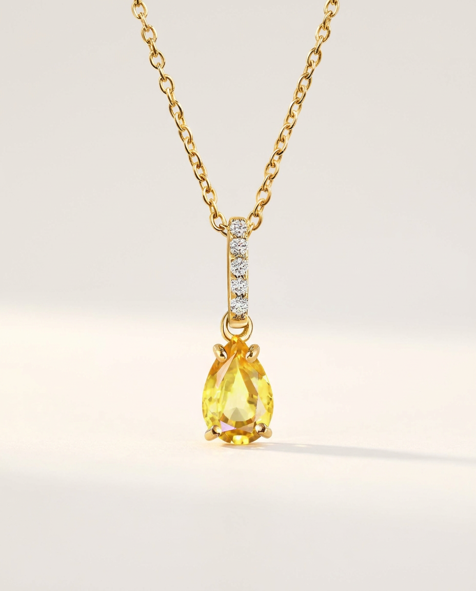 Ondine Fine Birthstone Necklace · November · Citrine · 18k Gold Vermeil