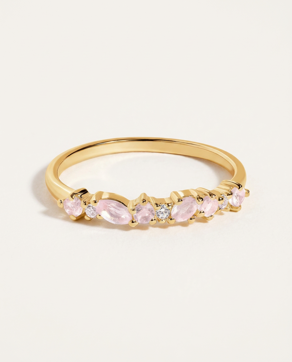 Grâce Ring · Rose Quartz · 18k Gold Vermeil