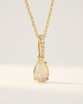 Ondine Fine Birthstone Necklace · October · Opal · 18k Gold Vermeil