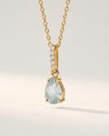 Ondine Fine Birthstone Necklace · March · Aquamarine · 18k Gold Vermeil